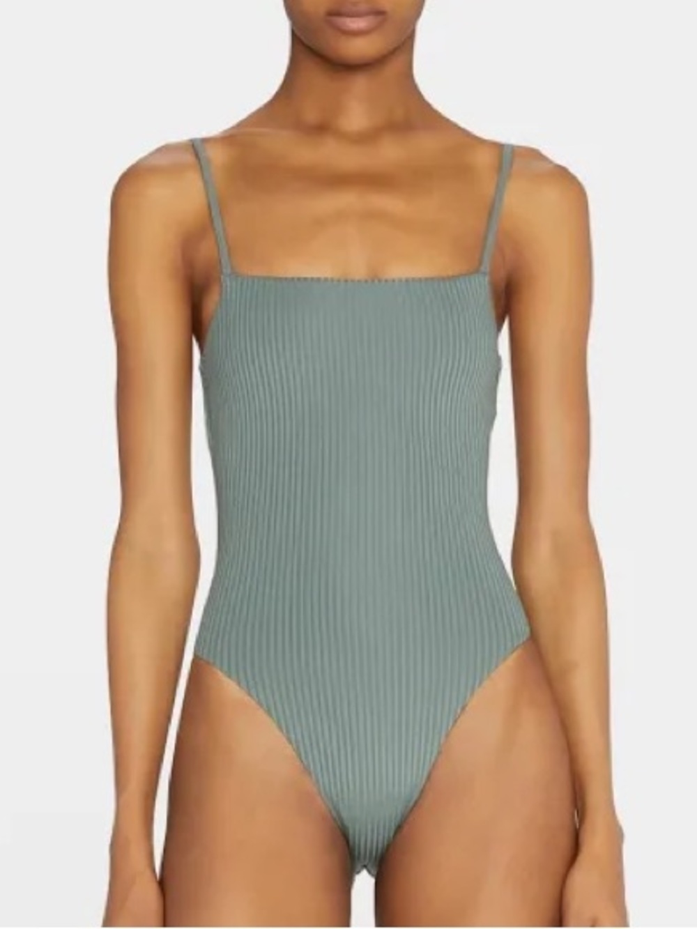 Vitamin A Jenna One Piece Swimsuit in Sea Green EcoRib - Picture 3 of 15